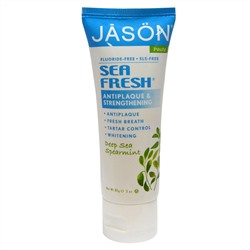 Jason Natural, Sea Fresh, укрепляющая паста против зубного налета, глубоководная мята, 85 г (3 унции)