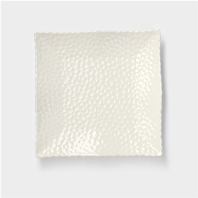 Тарелка квадратная «Воздушность», d=19 см, керамика, белая