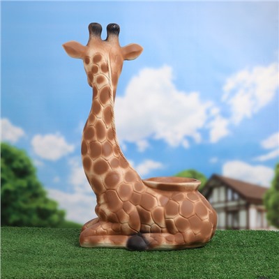 Декоративное кашпо из гипса «Жираф», 24×45×63 см