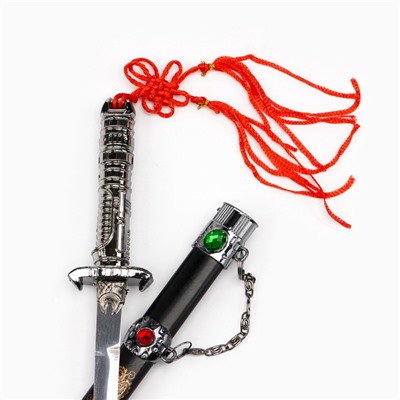 Макет оружия «Сувенирный кинжал на подставке 2в1. Кристаллы», на ножнах дракон, рукоять в форме светового меча, 26.5 см