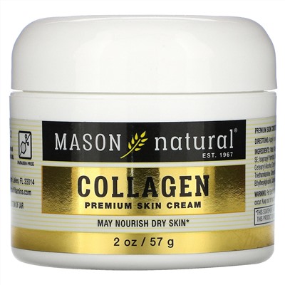 Mason Natural, крем с коллагеном премиального качества, 57 г (2 унции)