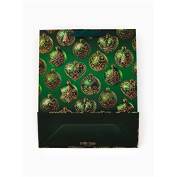 Пакет подарочный «Новогодний» 29×24×9 см, тиснение, конгрев, 3D-эффект