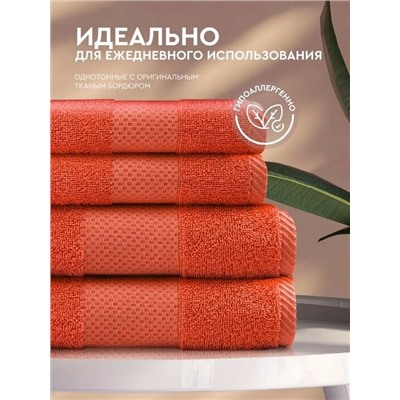 Махровое полотенце "Конфетти"-коралл 30*60 см. хлопок 100%