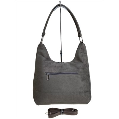 Женская сумка из искусственной замши, цвет серый