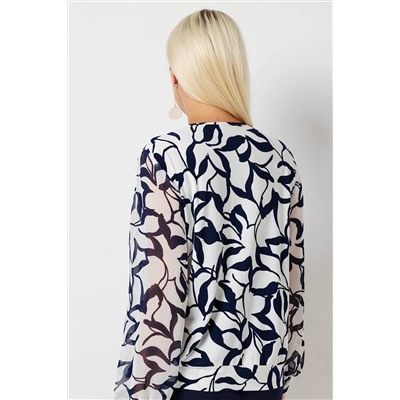 Блузка женская  3055/11/Белый, синий