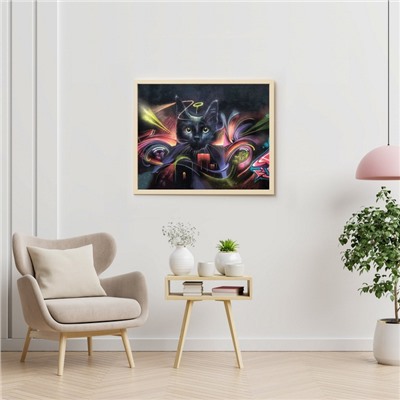 УЦЕНКА Картина по номерам 40×50 «Кошка в стиле граффити» 20 цветов