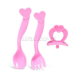 Набор аксессуаров для куклы (набор посуды, горшок, столик для кормления) в пакете