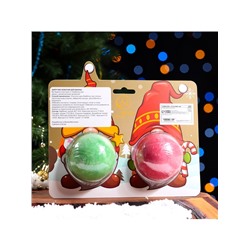 Новогодний подарочный набор косметики SB BEAUTY, бомбочки для ванны «Гномы», красный, зелёный, 2×180 г