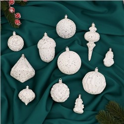 Ёлочные игрушки «Киссин», новогодние, набор 11 шт., белый