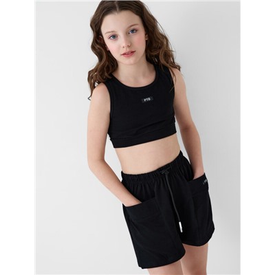 Комплект трикотажный для девочек: топ, шорты