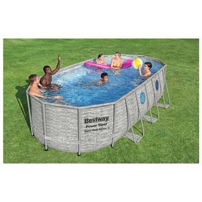Бассейн каркасный Bestway Power Steel Swim Vista 56716, 549×274×122, фильтр-насос, лестница, тент