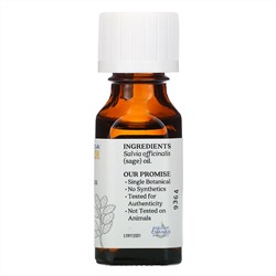 Aura Cacia, Чистое эфирное масло, шалфей, 15 мл (0,5 жидк. унции)