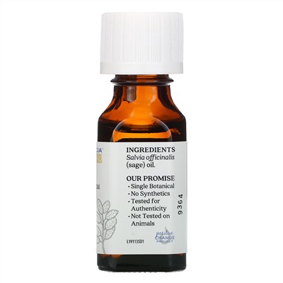 Aura Cacia, Чистое эфирное масло, шалфей, 15 мл (0,5 жидк. унции)
