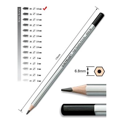 Карандаш чернографитный ACMELIAE 8B, 1 шт.