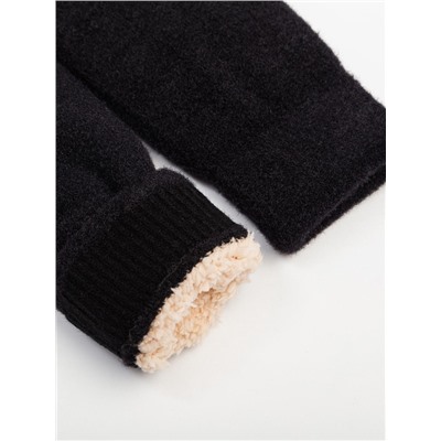 Варежки женские MINAKU «Мягкость», размер 23 см, чёрные