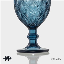 Бокалы для вина Magistro «Варьете», 320 мл, 8.5×16 см, набор 6 шт., стекло, синие