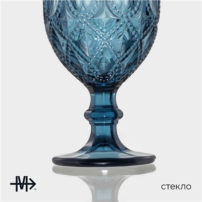 Бокалы для вина Magistro «Варьете», 320 мл, 8.5×16 см, стекло, набор 6 шт., синие