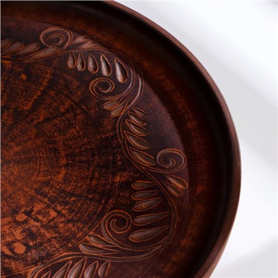 Блюдо для пиццы «Вьюнок», 28×2.5 см, красная глина