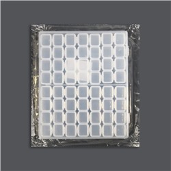 Органайзер для хранения мелочей, 56 ячеек, 21×17.5×2.7 см, прозрачный