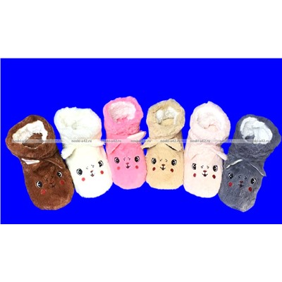 6 ПАР - Носки-САПОЖКИ женские с мехом Мордочки ВЫСОКИЕ № 2