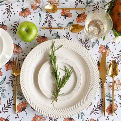 Скатерть Доляна Oleander 149×180 см, 100% хлопок, рогожка 164 г/м²