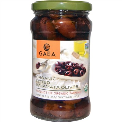 Gaea, Органические оливки Каламата без косточек, 10.2 унций (290 г)