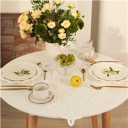 Дорожка на стол Этель ажурная, белая, 40×90 см, 100%п/э