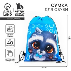 Мешок для обуви «Крошка енот» (нетканый материал) 41×30 см
