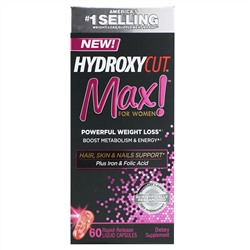 Hydroxycut, Max! для женщин, 60 быстрорастворимых капсул с жидкостью