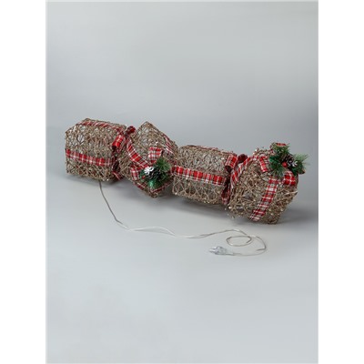 УЦЕНКА Фигура светодиодная «Плетеные кубы с бусинами», 15.5×15.5×80 см, 40 LED, 220V, Т/БЕЛЫЙ 960910