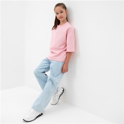 Футболка детская MINAKU:Basic line kids, цвет пыльная роза, рост 104 см