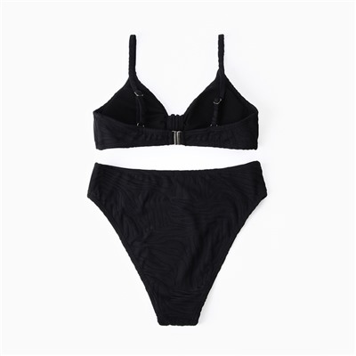 Купальник раздельный женский, геометрия на черном, размер 48 (L)