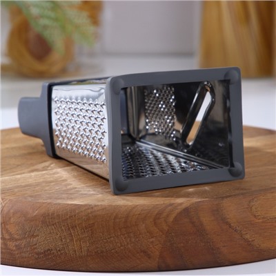 Тёрка четырёхгранная Доляна «Энергия», 9×7×17 см, прорезиненное дно, синяя