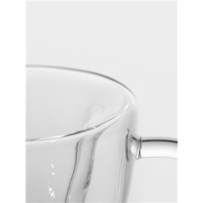 Кружка с двойными стенками Magistro «Сердце», 150 мл, 11×8×7.5 см, стекло, прозрачная