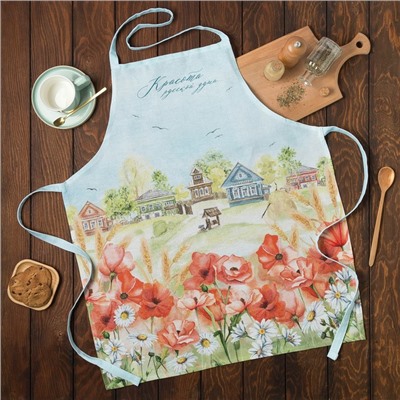 Фартук «Этель. Маки», 70×60 см, 100% хлопок, рогожка 160 г/м²
