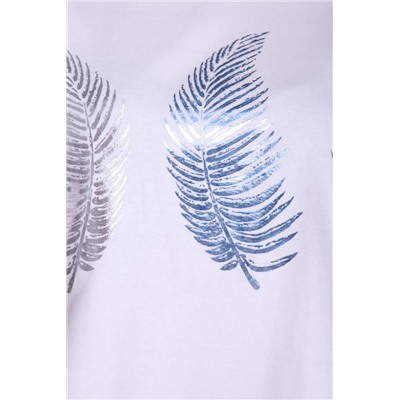 Костюм женский с брюками и футболкой 375 (Белый_серый)