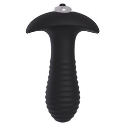 Черный анальный вибромассажер Single Speed Spiral Plug - 11 см.