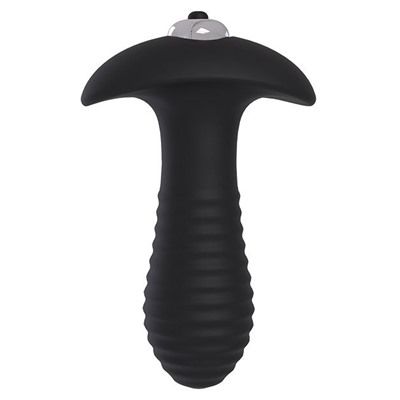 Черный анальный вибромассажер Single Speed Spiral Plug - 11 см.