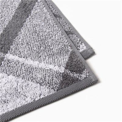 Полотенце махровое «Этель. Клетка», 50×90 см, хлопок 100%, серое