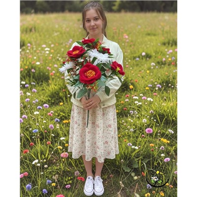 Искусственные цветы, букет 11 голов, высотой ~ 45-50см