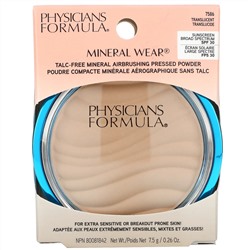 Physicians Formula, Mineral Wear, Airbrushing Pressed Powder, SPF 30, Translucent, 0.26 oz (7.5 g)