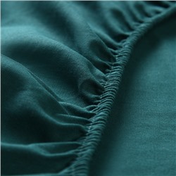 Простыня на резинке 2-спальная «Этель», 180×200+25 см, зелёная, бязь