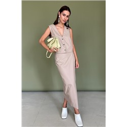 Юбка эко-кожа  ECO040/02/Кремовый