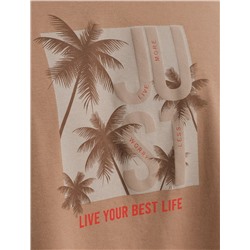 Свободная футболка  с авторским принтом