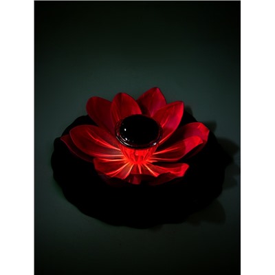 Садовая фигура - фонарь «Лотос», 28×28×9 см, для водоёмов, лиловая