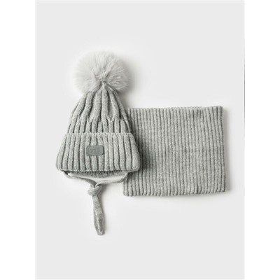 Комплект детский трикотажный для мальчиков: шапка, снуд