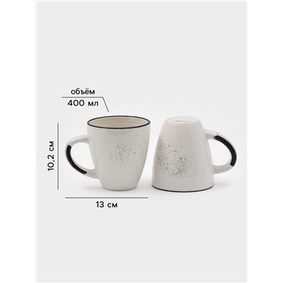 Набор посуды Доляна Nature Тар, 16 предметов: тарелки 8 шт. d=19 см, 27 см, глубокие 4 шт. 830 мл, кружки 4 шт. 400 мл, керамика, бежевый