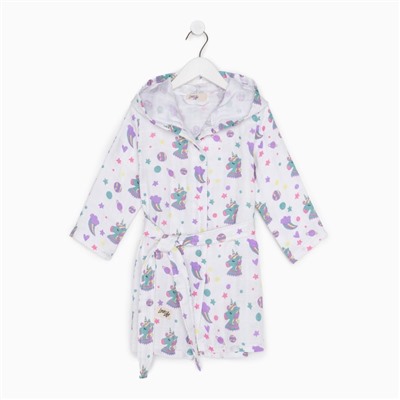 Халат детский муслиновый LoveLife «Единороги» (3 года, рост 98-104 см) 100% хлопок, 235 г/м²
