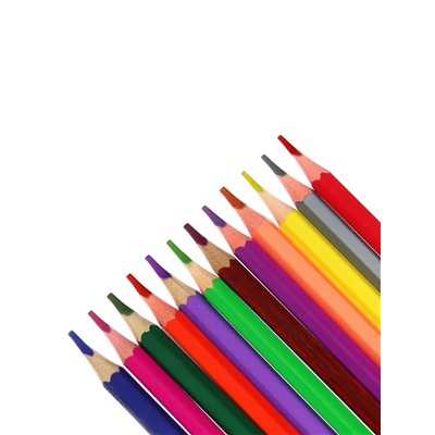 Карандаши цветные акварельные 12 цветов, корпус деревянный, шестигранные, в металлической коробке