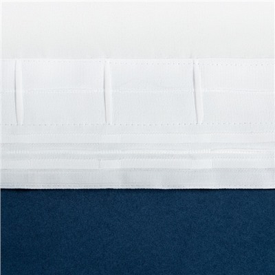 Штора блэкаут портьерная «Этель», 270×300 см, тёмно-синяя